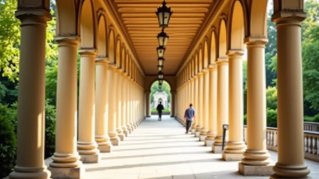 Nádherná architektura kolonády v Mariánských Lázních